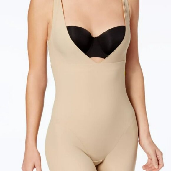 NWT  MAIDENFORM FIRM CONTROL SHAPEWEAR OPEN BUST BODYSHAPER BEIGE 2XL - Picture 2 of 8